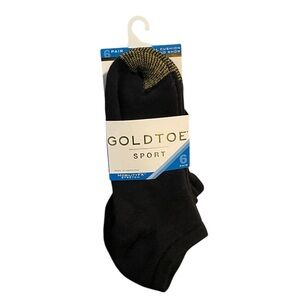 GoldToe Sport Black 6 Pairs Liner Cushioned Socks - sz 6-9